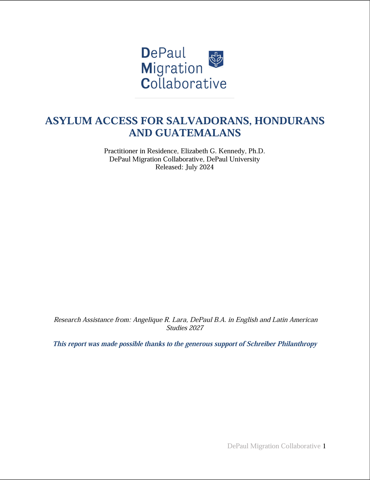 Asylum Access for Salvadorans, Hondurans and Guatemalans